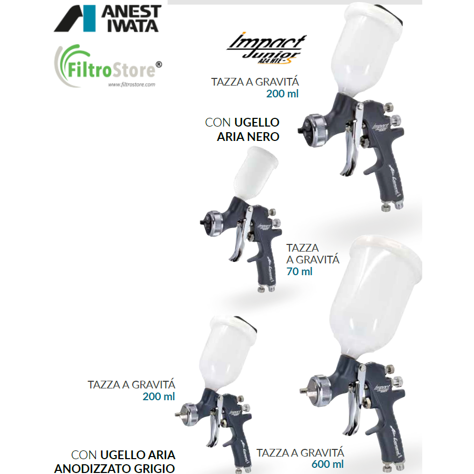AZ4 HTE- S IMPACT JUNIOR Air Gunsa - pistola a tazza 70 ml / 200 ml / 600 ml - qualità standard